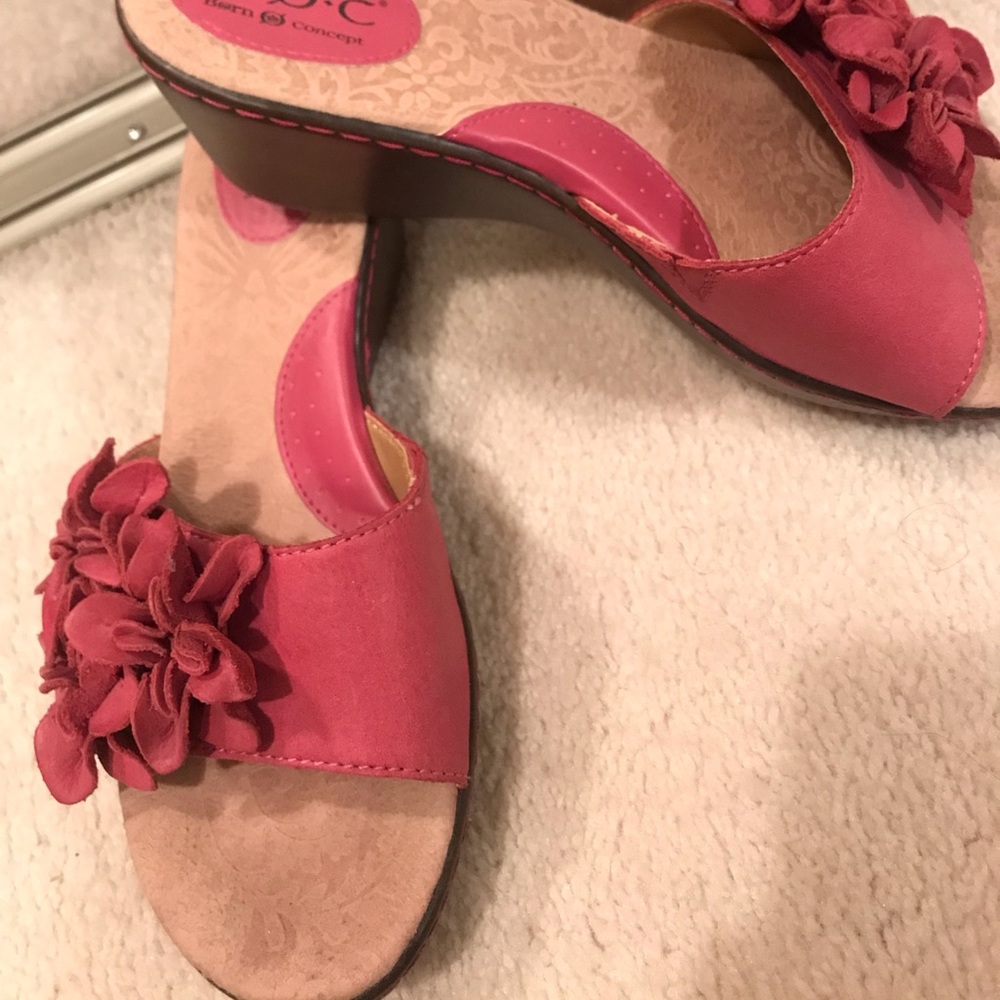 Pink Platforms with Flowers on the front